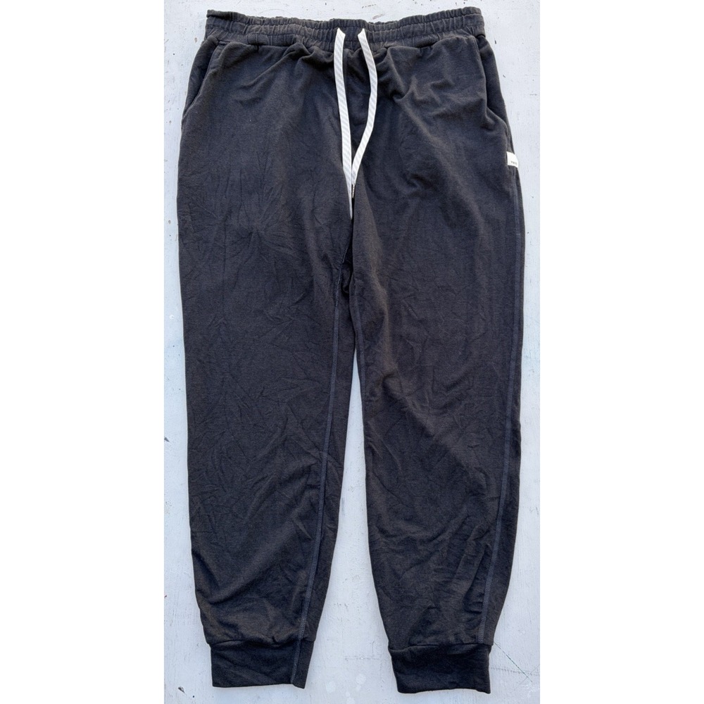 Women's Vuori Pants Black Logo M Active Gym Run Performance Solid Jogger Chill